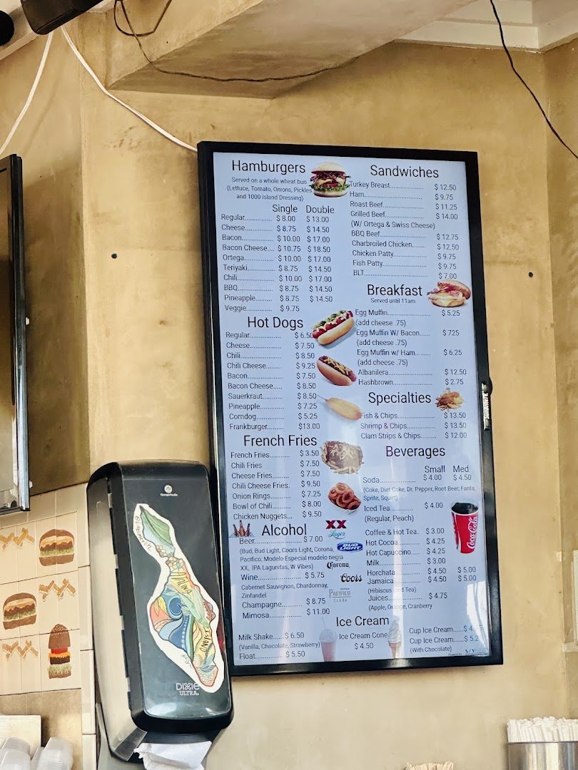 Fast-casual restaurant seating near the windows.